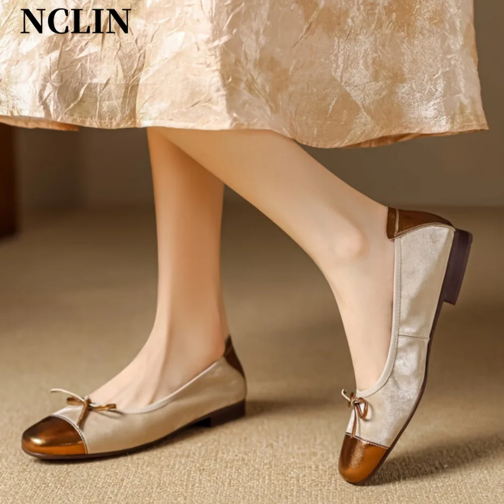 Женские элегантные летние французские туфли с круглым носком коричневые Мэри