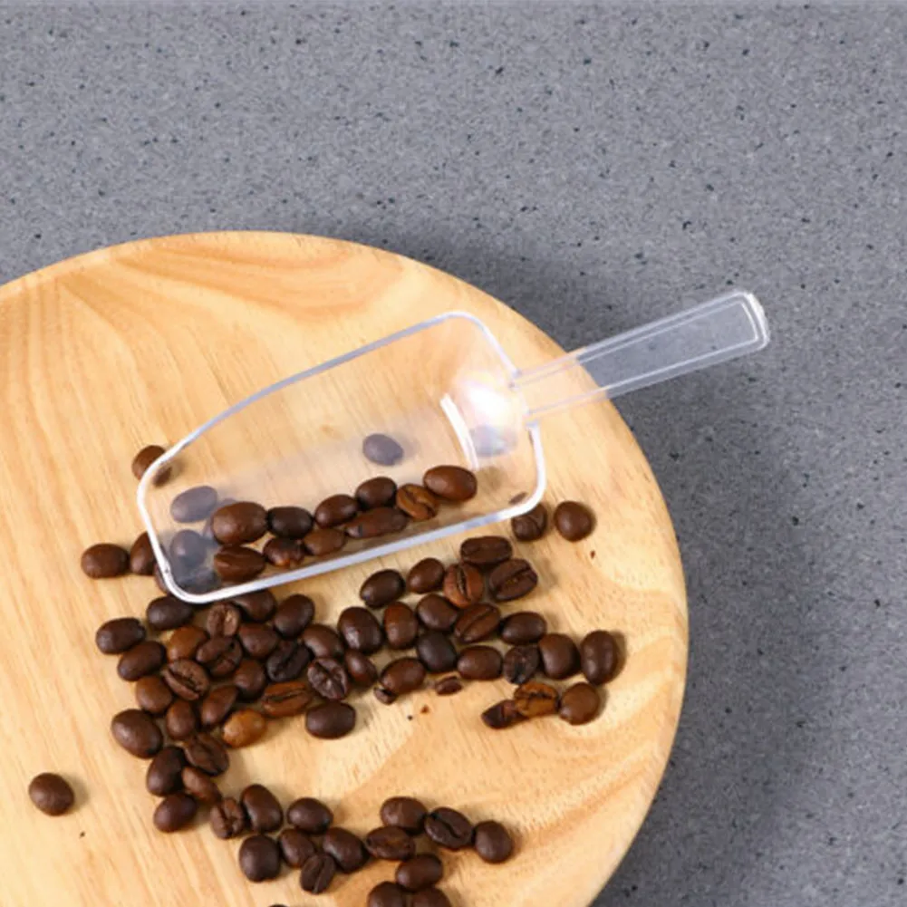 6PCS Clear Measuring Spoon Plastic Ice Scoop Scoopers Measuring Cup Shovel For Candy Dessert Buffet Ice Cream Protein Powder