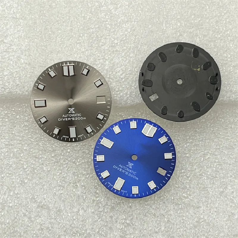 New Watch Dial 28.5MM Grey Blue Black Mechanical Watch Dial Green Luminous Suitable For NH35/NH36 Movement Watch Accessories