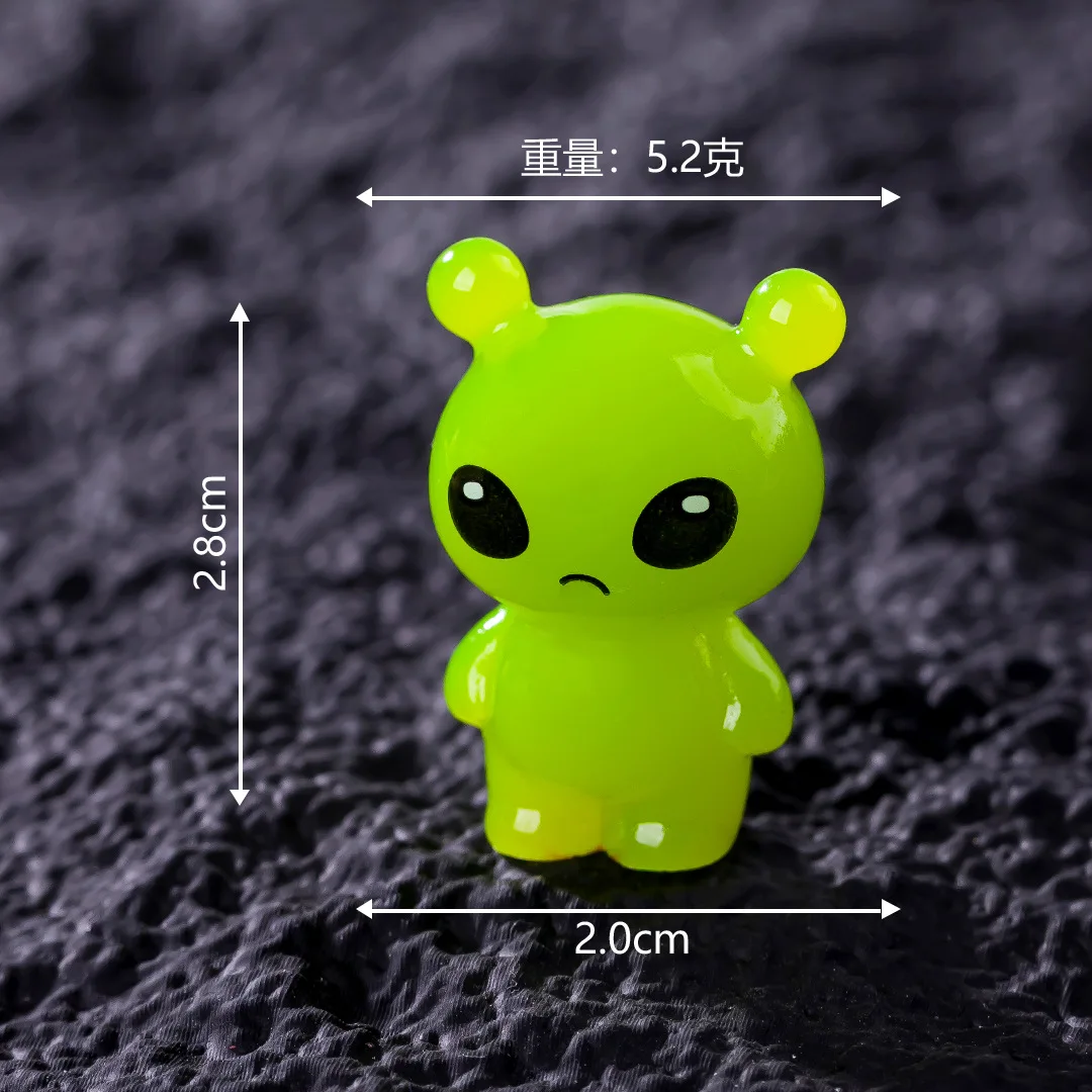 100 шт. оптом: 3D-фигурки светящихся инопланетян из смолы для декора дома, DIY-набор для сказочного сада, аксессуары для кукольного домика (art.: 3920dc154539b) - 3920dc154539b