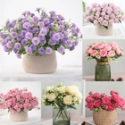 Искусственный цветок розы, искусственный букет невесты, праздничное украшение, свадебное украшение для гостиной