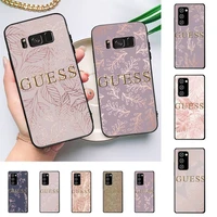 gold rose plant flowers brand guess phone case for samsung galaxy note10pro note20ultra note20 note10lite m30s