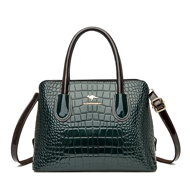 

Роскошная дизайнерская сумка, брендовые сумки через плечо для женщин, новинка 2022, кожаные сумки на плечо с крокодиловым узором, повседневная сумка-тоут, Bolsos