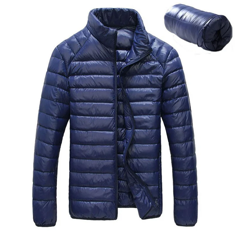 

Men Winter Puffer Jacket New Ultra Light 90% White Duck Down Jackets Casual Portable Winter Coat for Men 4XL 5XL 6XL