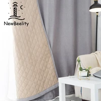 nordic modern curtains for living dining room bedroom windproof solid color simple windshield warm drop thick gray