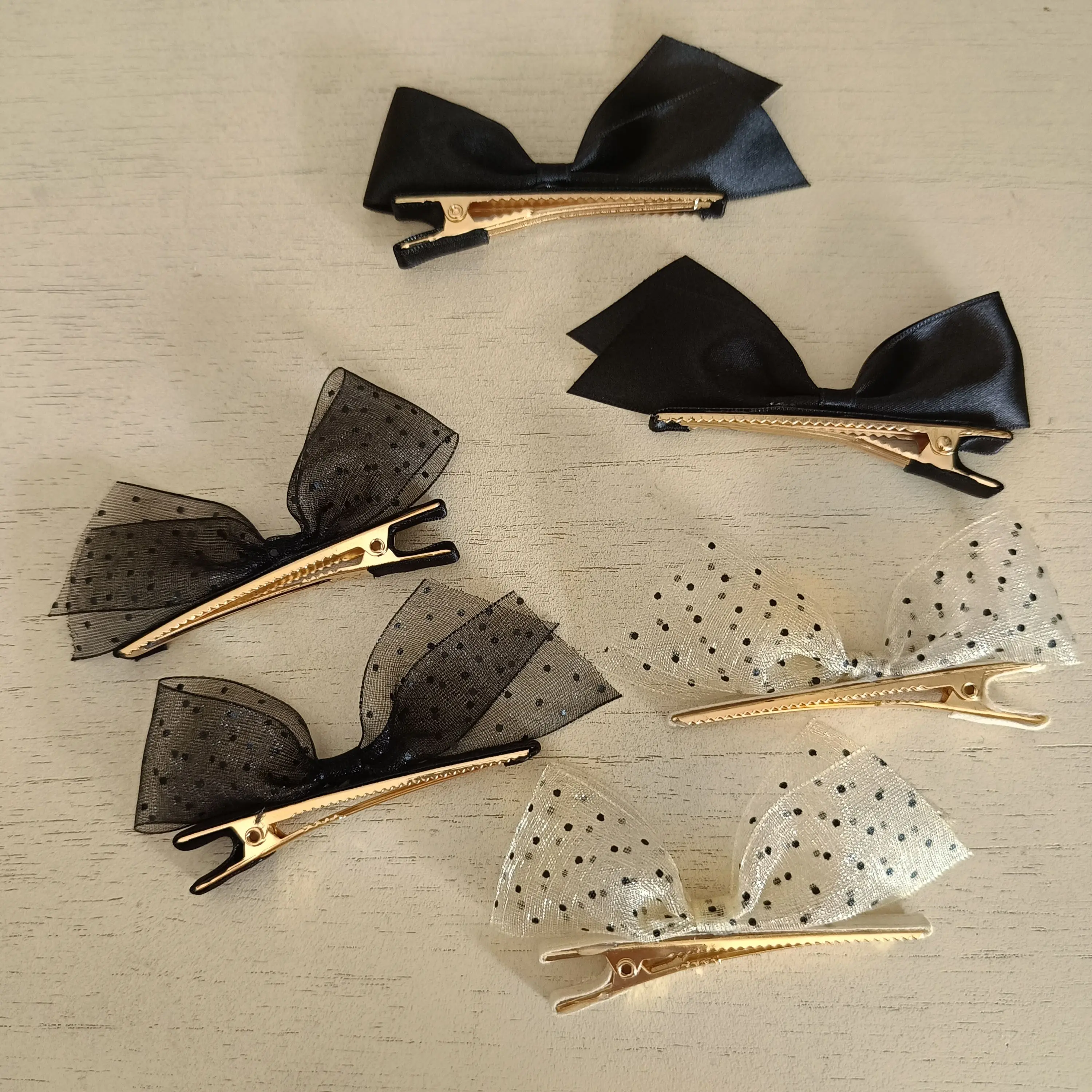 S Home Ручная работа Боковой зажим Импортный горошек из органзы Трехмерный бант