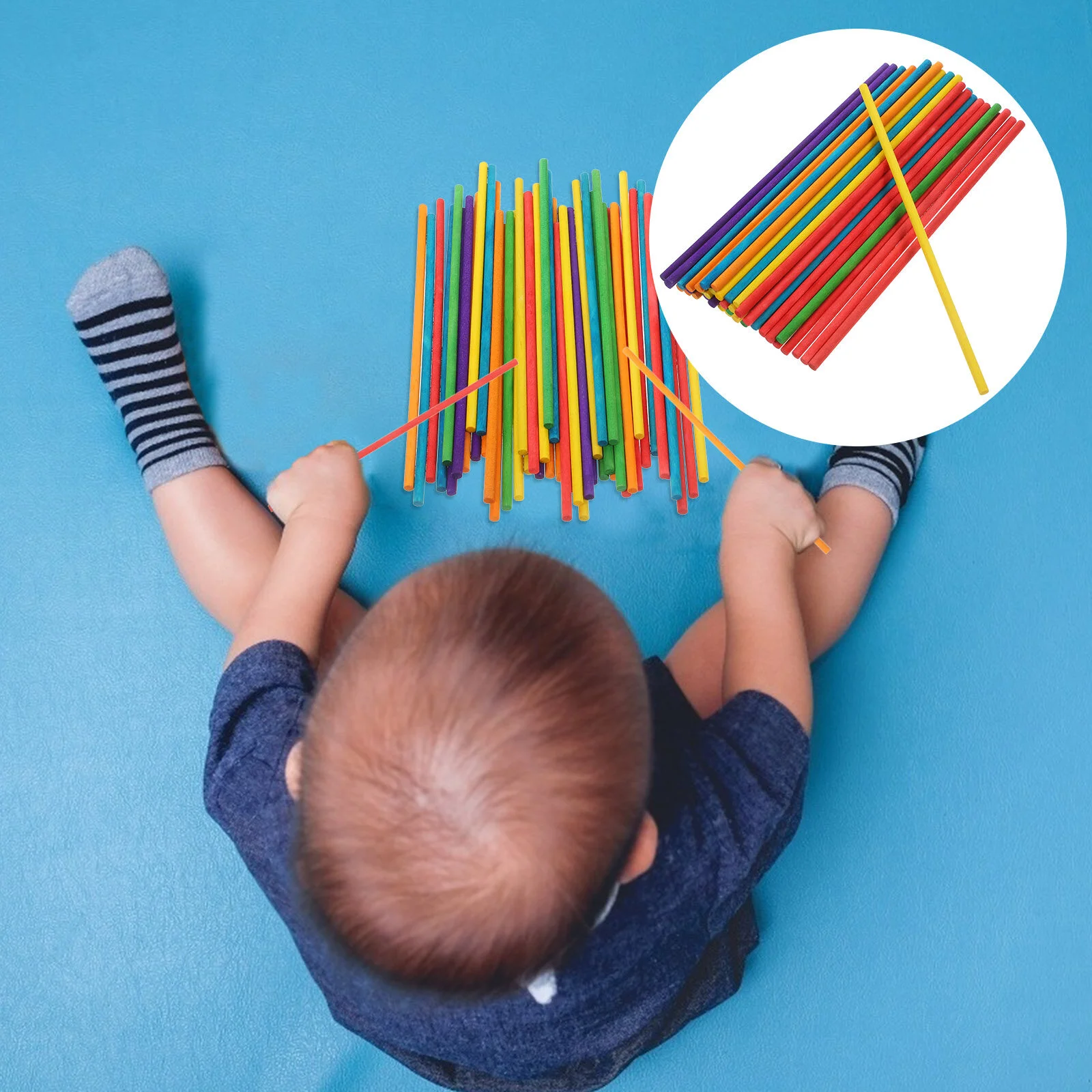 

100 Pcs Round Rod Kids Crafts DIY Colorful Wood Sticks Wooden Small Toy Crafting Child