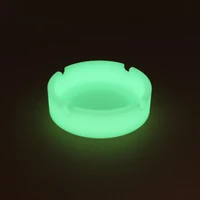 creative luminous ashtray round silicone smoking cigarette cigar weed accessories home desk high temperature heat resistant anti