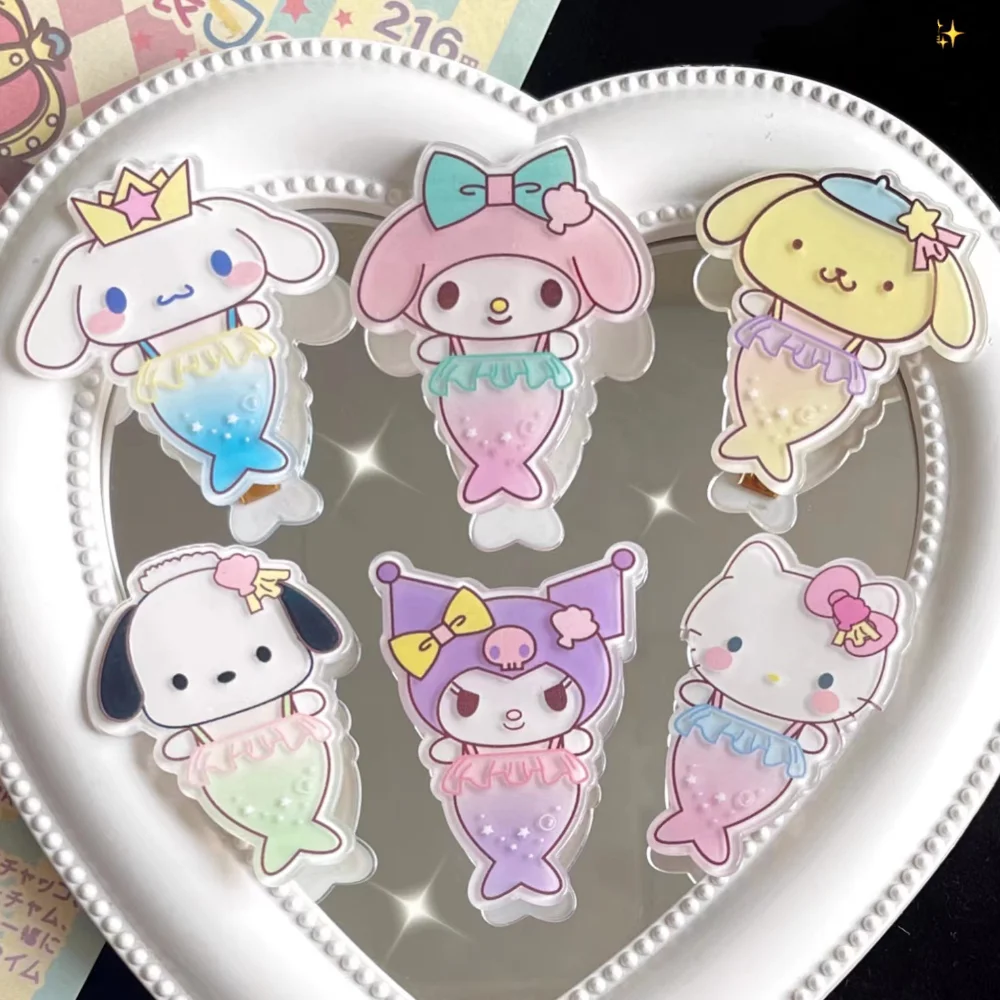 

Anime Sanrio Hello Kitty Hair Clips Kawaii Cinnamoroll Kuromi My Melody Headwear Girls Bb Clips Hairpin Cartoon Hair Accessories