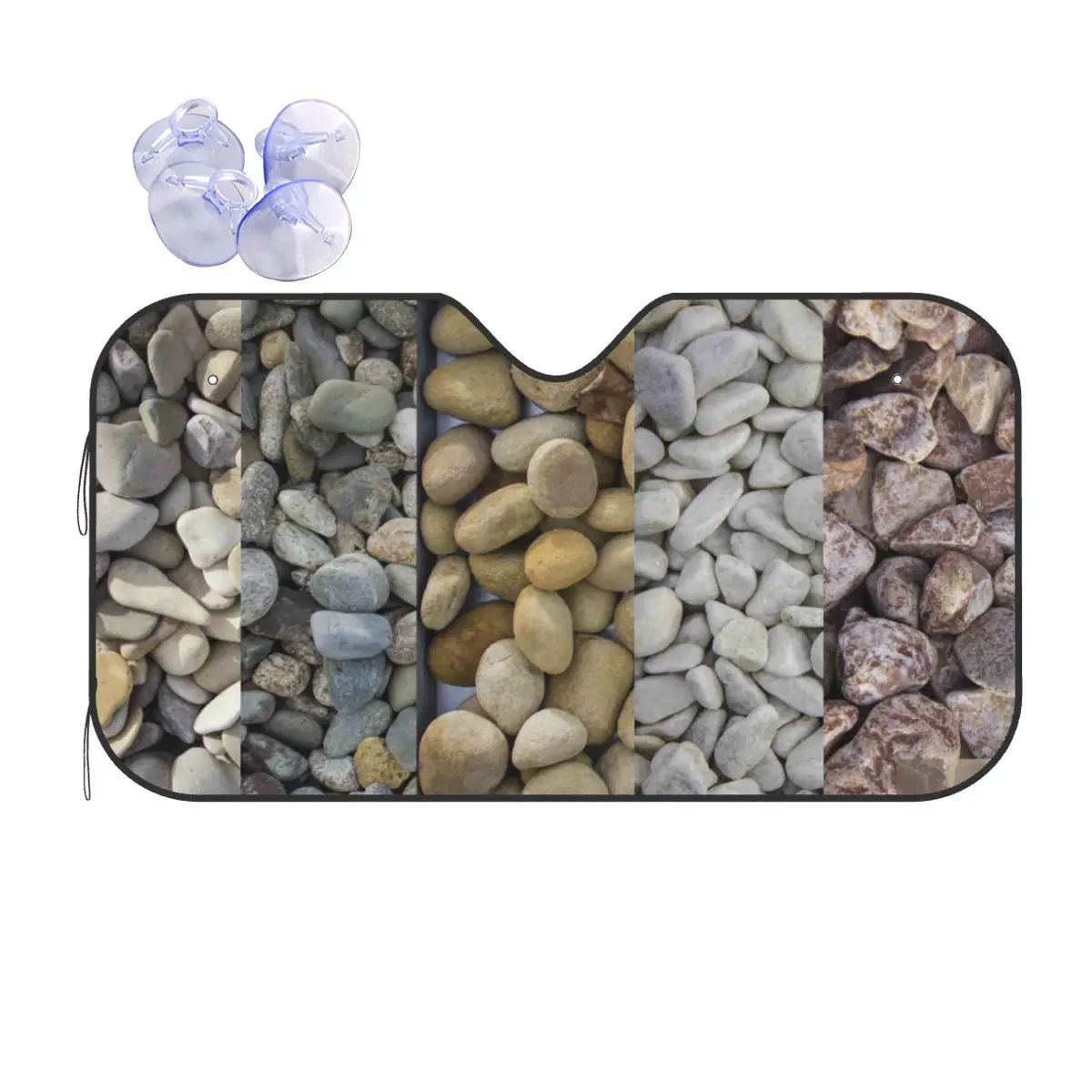 

Cobblestone Stone Sunshade Windscreen Funny Car Front Windshield 70x130cm Sunshade Visor UV Protector