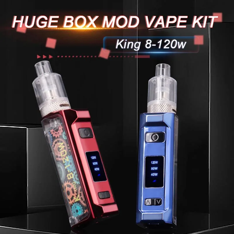 

120W Box Mod Kit Vape Pen Smoke Vaporizer 2ml Tank 30W/60W/120W Power Adjustable 2000mah Battery Electronic Cigarettes Vape Kits