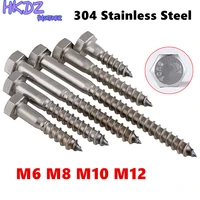 m6 m8 m10 m12 304 stainless steel external hex self tapping screws outer hexagon self tapping wood screw bolt