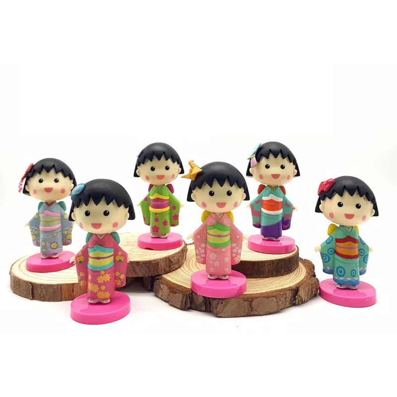 

Кимоно Chibi Maruko-chan экшн-фигурка модель 6 шт. кукла Фигурка Украшения настольное украшение коллекционная игрушка подарок
