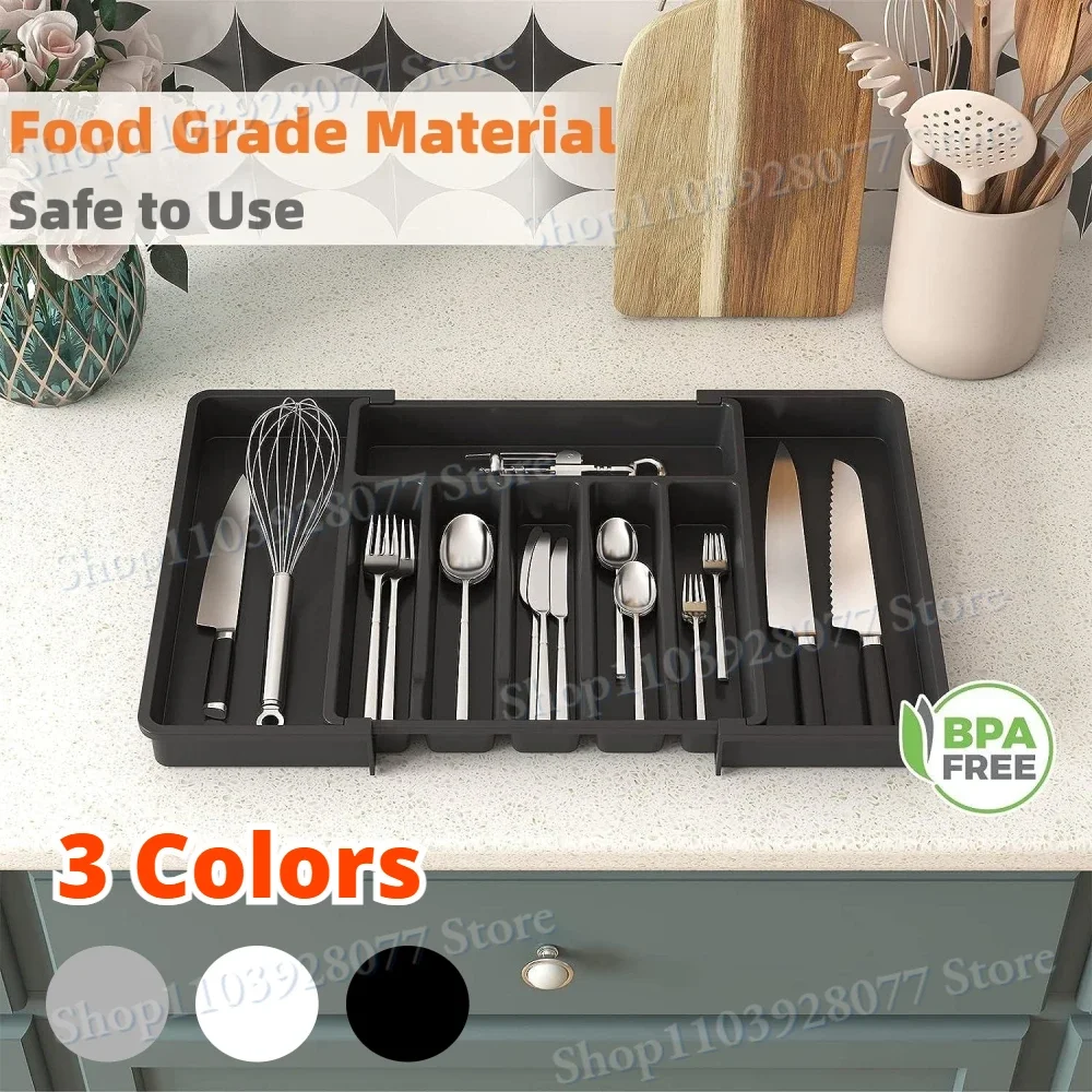 Кухонный ящик поднос для хранения столовых приборов расширяемый органайзер