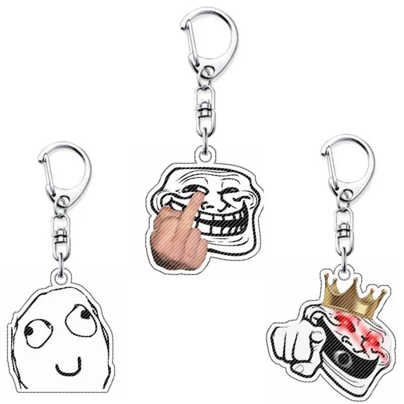 Фото No Me Gusta Rage Face ForeverAlone кулон брелок забавный тролль лицо брелок для аксессуаров сумка кольцо брелок ювелирные изделия фанаты подарки №1