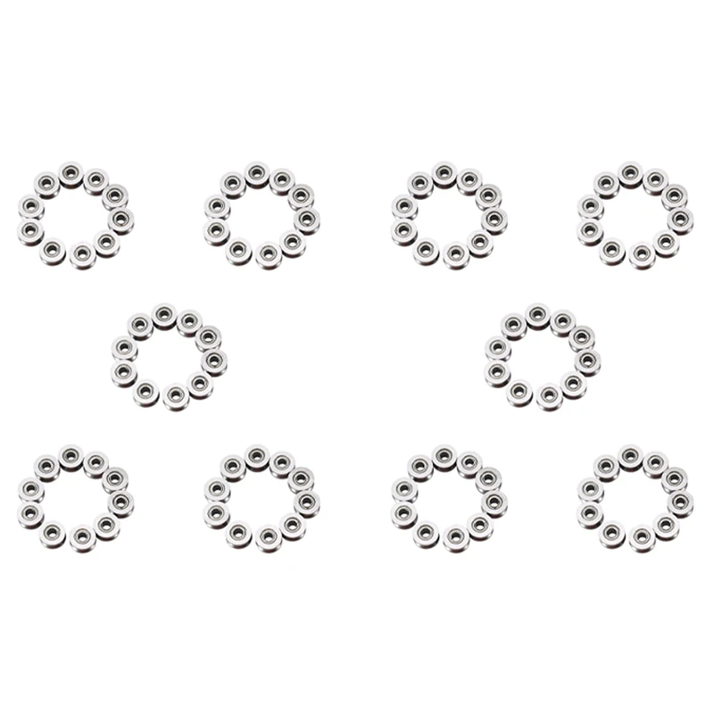 

100 шт. U-образный шарикоподшипник U624ZZ из углеродистой стали, прочный V-образный шарикоподшипник, шкив для линейных движений рельсовой дорожки