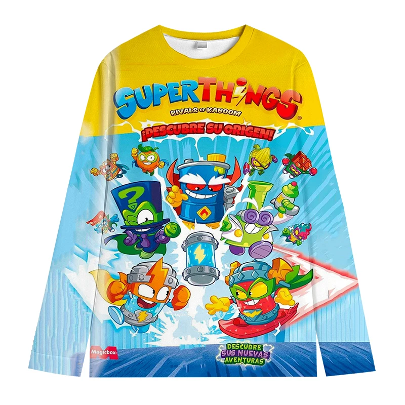 Детский свитшот SuperThings с 3D принтом уличная одежда героями мультфильмов осенняя