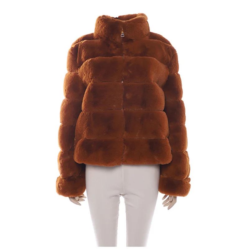 Short Fluffy Fur Coat Jacket Women Luxury Faux Raccoon Fur Jacket Winter Warm High Quality Leather Fox Fur Coat Vest 2022