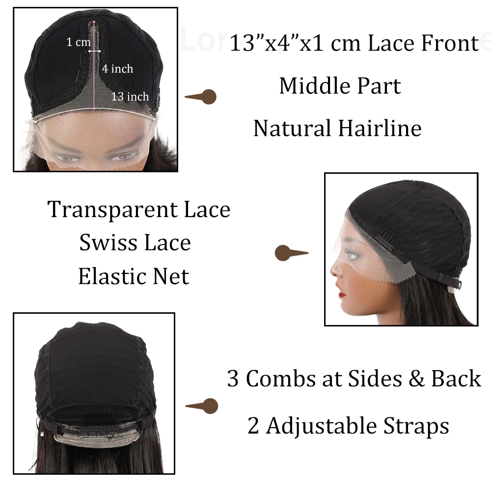 X-TRESS Synthetic Highlight Lace Front Wigs 22 Inch Ombre Brown Natural Wave T Part Transparent Swiss Lace Wig for Black Women