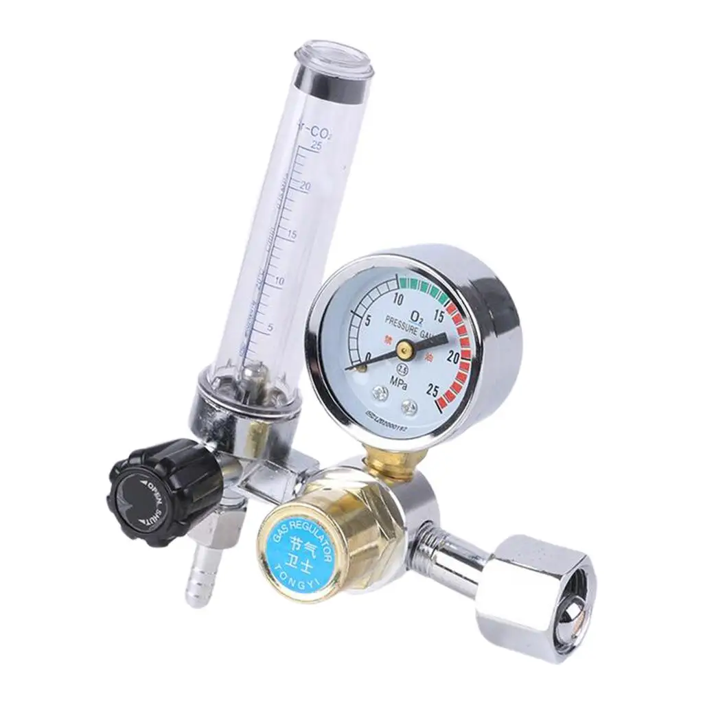 Mig/Tig Flow Meter Regulator CO2 Argon Pressure Reducer Gauge Weld Flowmeter - 0-25MPa Standard Welding Device