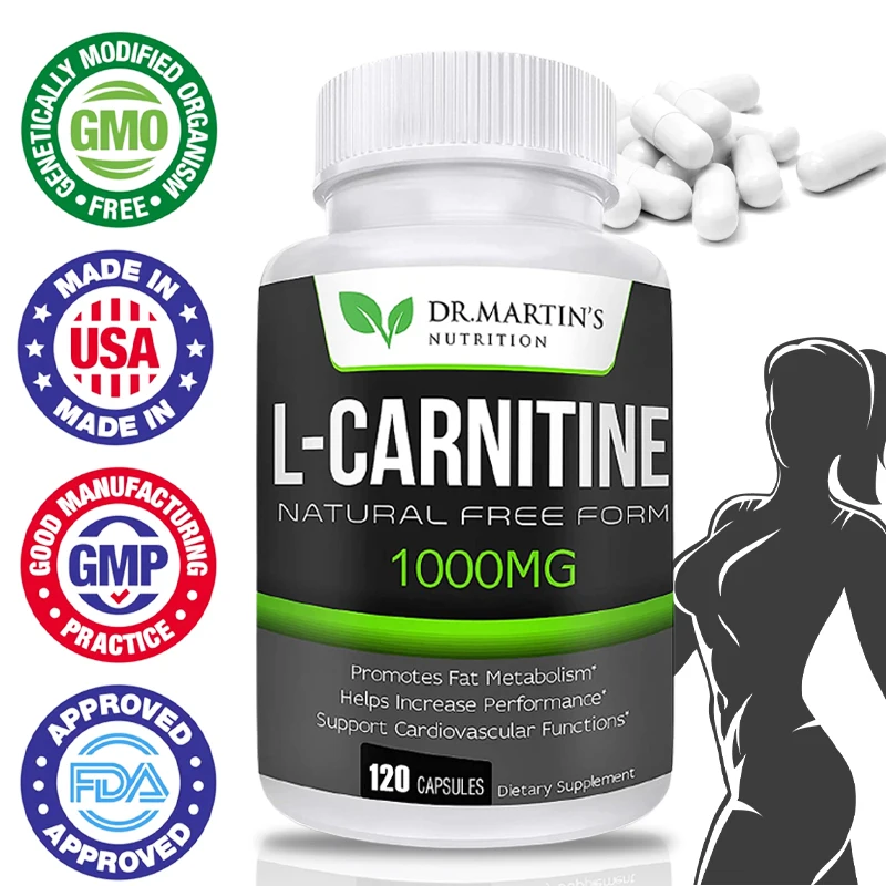 

L-Carnitine Capsules, Boost Metabolism & Performance Sports Supplement, Weight Loss, Muscle Builder, 1000 Mg Per Serving
