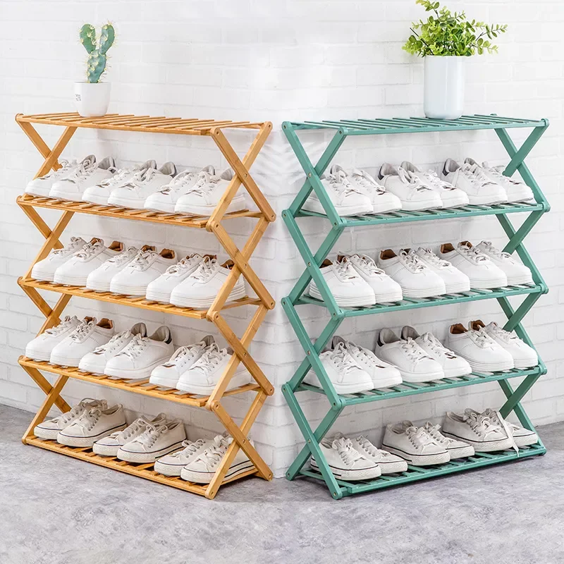 

Новая полка для обуви, полка для растений, многоярусная простая полка, полка для хранения, Складная полка из бамбукового материала, полка дл...