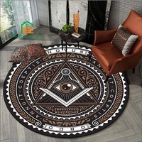 masonic flannel round area rug for bedroom non slip carpets for living room kitchen mats for floor 5 sizes