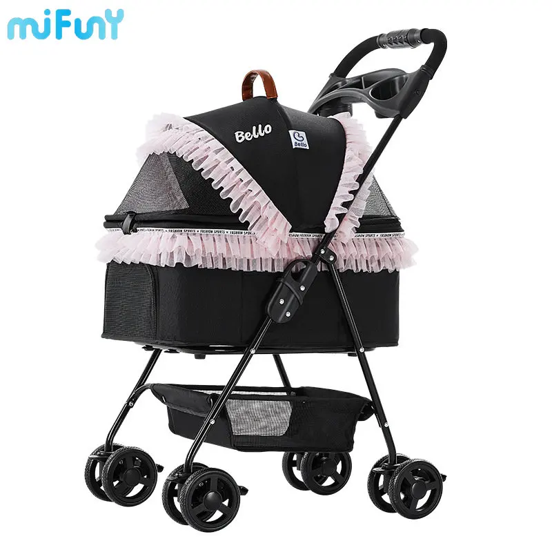 

MiFuny Pet Cart Detachable Cat Carriers Bag Separating Type 4-Wheel Universal Dog Stroller Pet Trolley Dogs and Cats Supplies