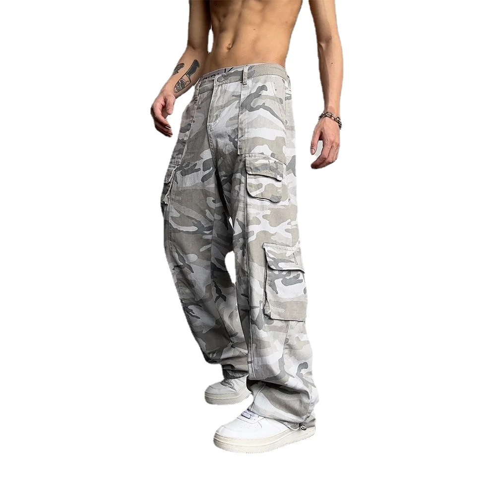 

Брюки-карго мужские камуфляжные, Рабочий Комбинезон, мешковатые тактические тренировочные брюки в стиле милитари, для улицы, весна-осень