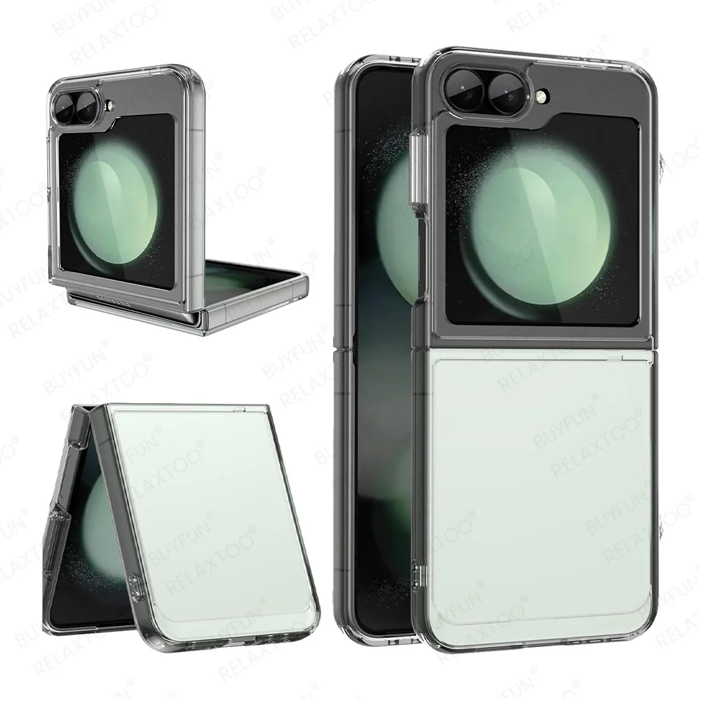 Чехол для Samsung Galaxy Z Flip 6 прозрачный чехол ПК Flip6 ZFlip ZFlip6 5G 2024 противоударный бампер