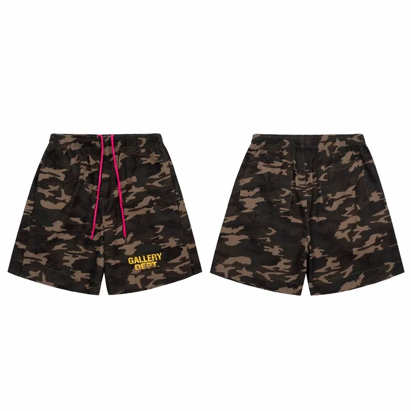

GALLERY DEPT High Street Vintage Wash Camo Shorts Summer Men's Loose Straight Half Casual Pant Trend