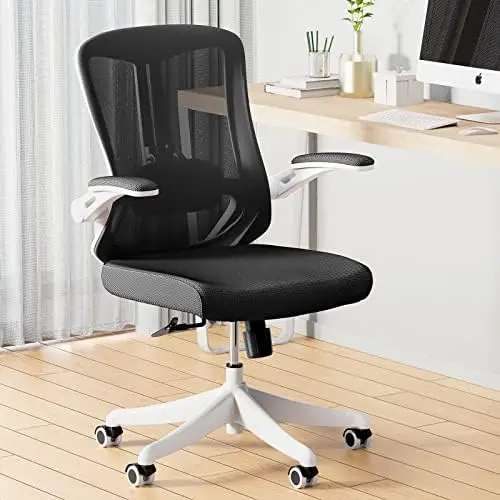 

Chair, Ergonomic Desk Chair Office Desk Chairs, Breathable Mid-Back Comfortable Mesh Computer Chair with PU Silent Wheels, Flip