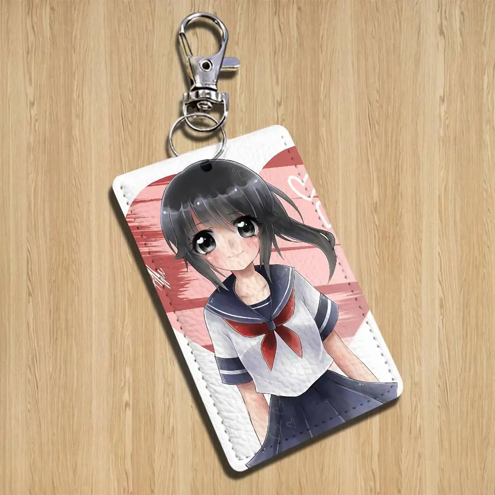 Фото Брелок-держатель для карт Yandere Simulator Ayano Aishi, подходит для проездных, банковских карт, бейджей, кошельков, с текстурным узором №4