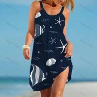 underwater world aesthetic clothing sling dress mini womens sexy boho cool dresses 2022 tie dye summer sundresses beach dress
