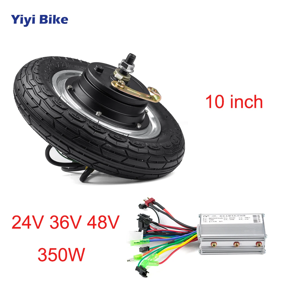 10-дюймовый электрический комплект для велосипеда с задним колесом на моторе 24V 36V 48V мощностью 350W с контроллером для взрослого скутера.