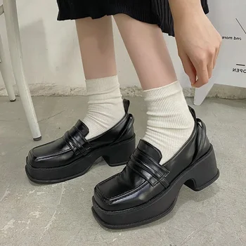women shoes Cute Lolita Girl Women Maid Boots Shoes Round Toe Leather Shoes Japanese JK High School Uniform Kawaii Anime Cosplay 1