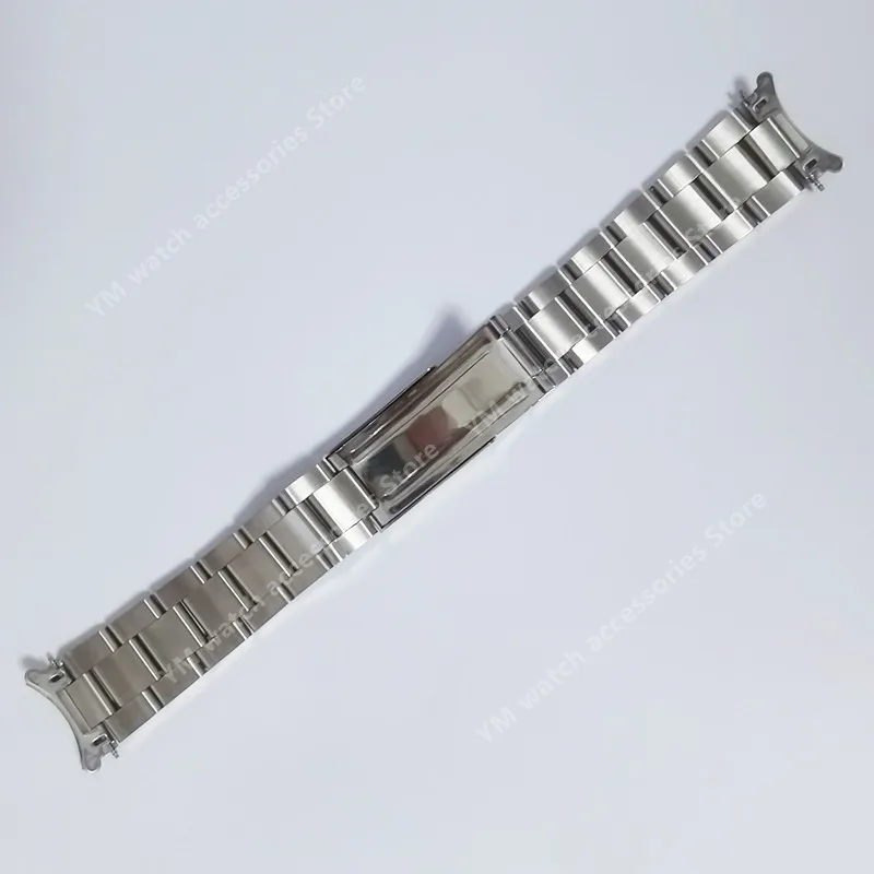 316L Solid Brush Stainless Steel 18mm 19mm 20mm Silver Oyster Curved End Dive Watch Strap Band Bracelet Fit For ROX Watch