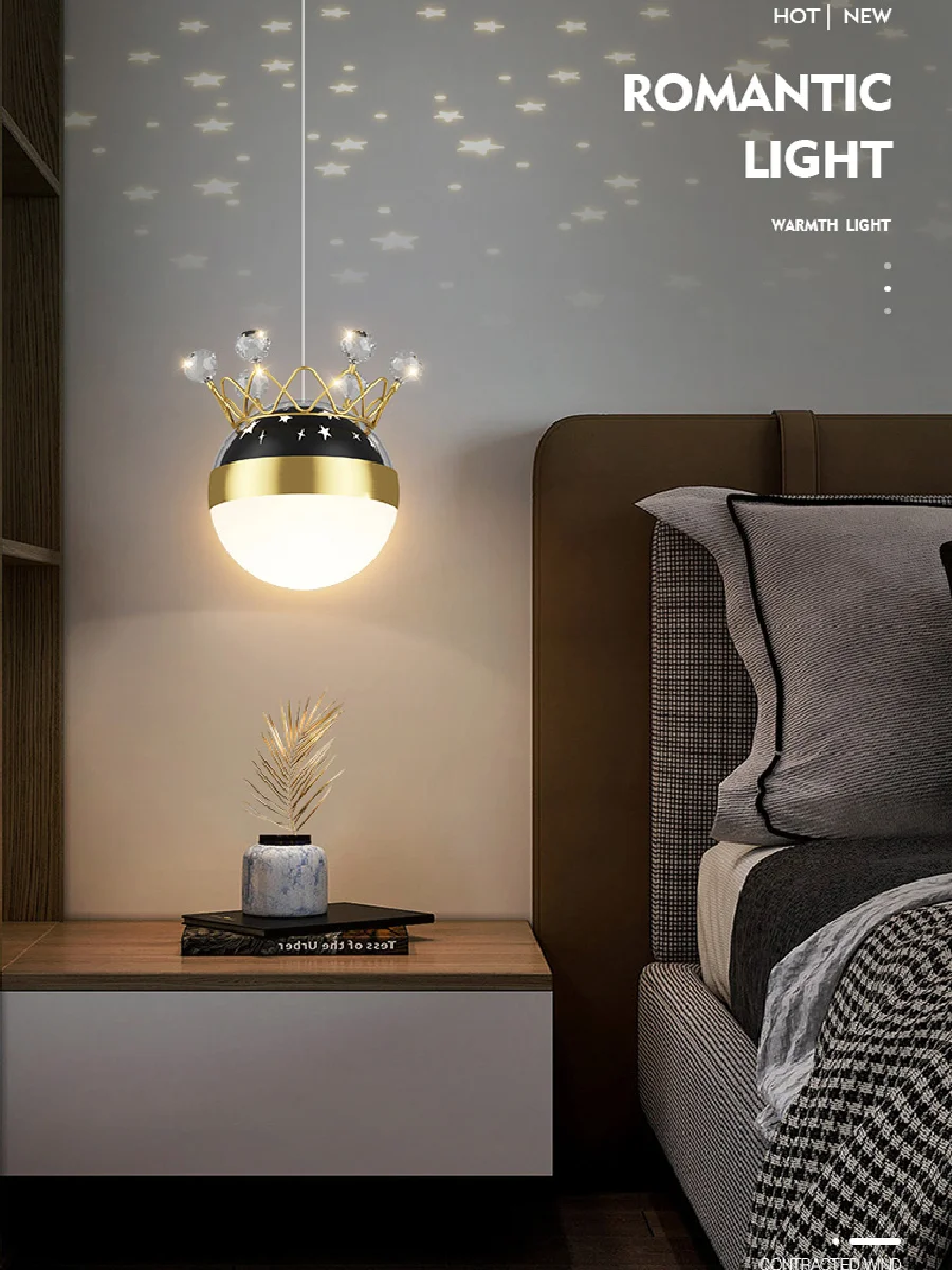 

Люстра для спальни, Современная Минималистичная Звездная Скандинавская настольная лампа, роскошная настольная Люстра для кабинета с корон...