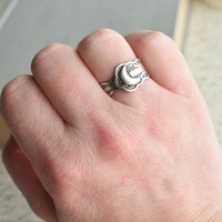 vintage silver color ring moon mens and womens accessories suit boho retro metal simple unisex finger jewelry party gift