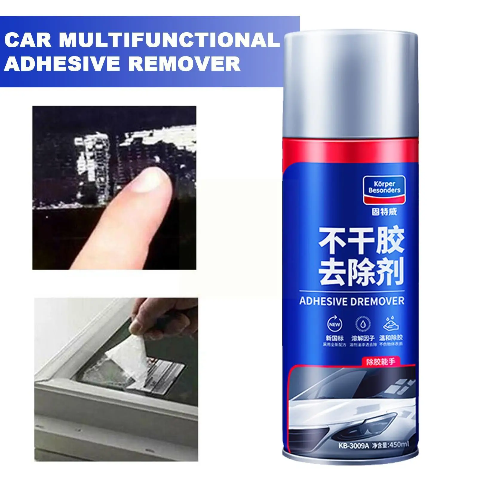 

450ml Sticky Residue Remover Spray Multifunctional All-Purpose Sticker Remover Adhesive Glass Cleaner Glue Label Car Cleane B9U8
