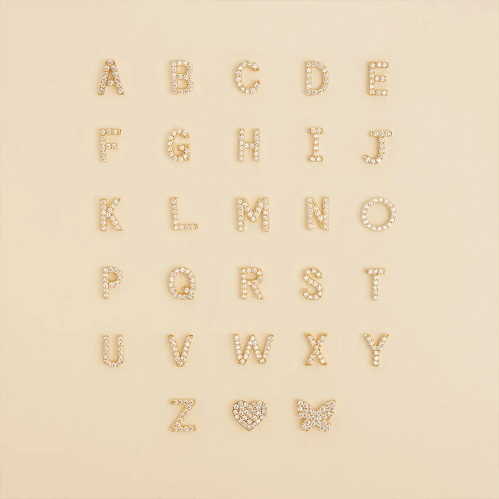 Personalized Customized Women's Letter Necklace Stainless Steel Women's Crystal Necklace Butterfly Love Letter Pendant Ornaments