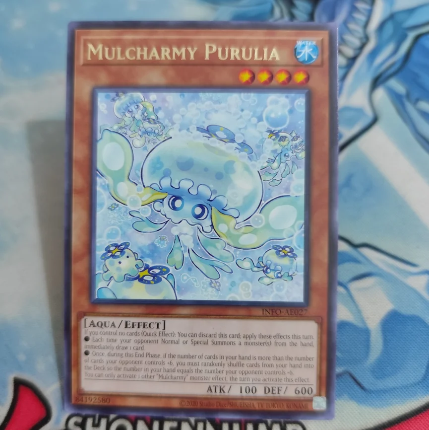 Карта Yugioh KONAMI Duel Monsters INFO-AE027 Mulcharmy Purulia, редкая, азиатская, английская коллекционная, в идеальном состоянии (art.: 3920dca69e338) - 3920dca69e338