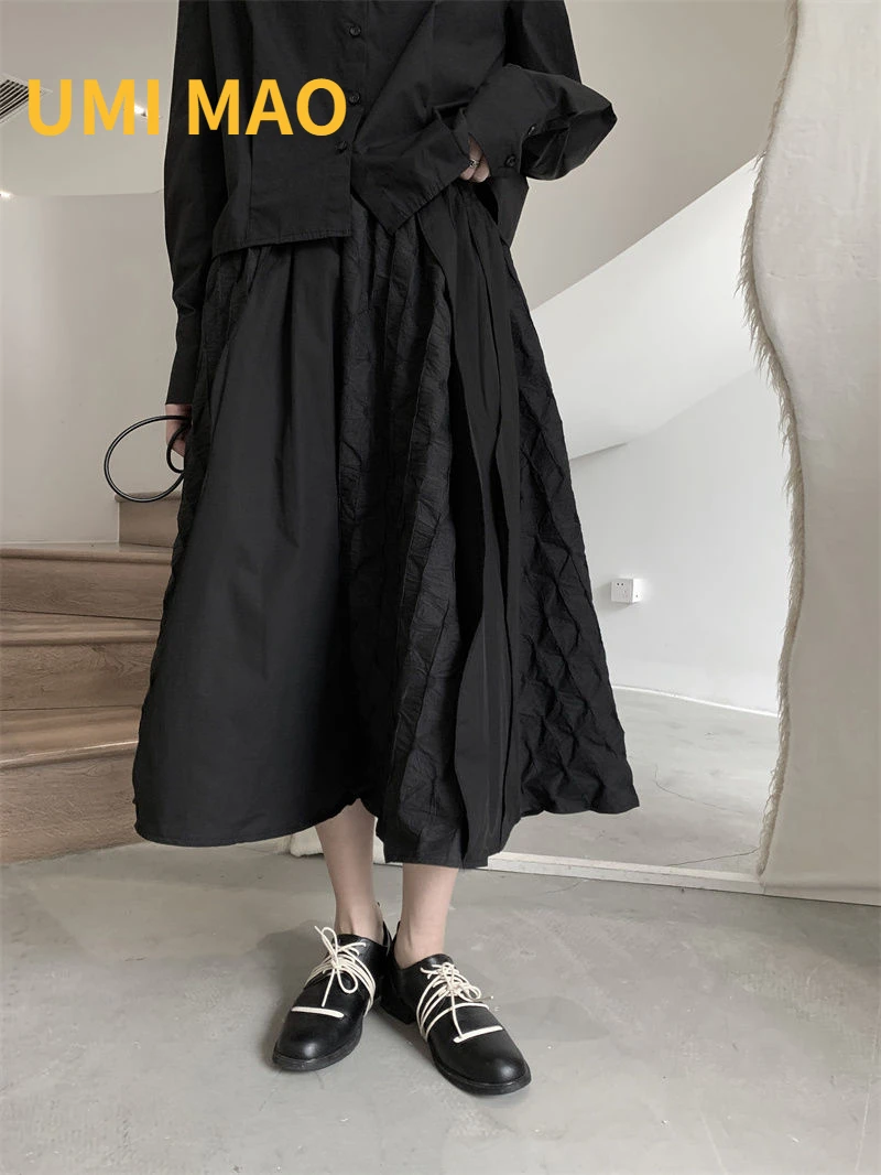 

UMI MAO Yamamoto Dark Miyake Spring Autumn Fashion Skirt Women's Splicing Streetwear Design Korean Goth Clothes Y2K Tights