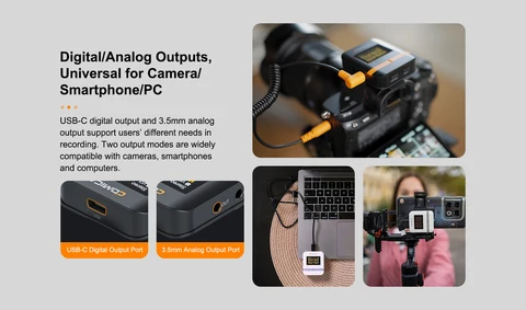 Comica Vimo Q Четырехканальный беспроводной мини-микрофон Петличный микрофон для камеры, смартфона, ПК, видеозаписи, интервью