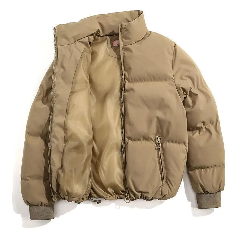 Autumn and Winter New 2023 Women's Casual Long-sleeved Jacket Solid Color Cotton Jacket Bread Jacket Stand Collar Cotton Jacket