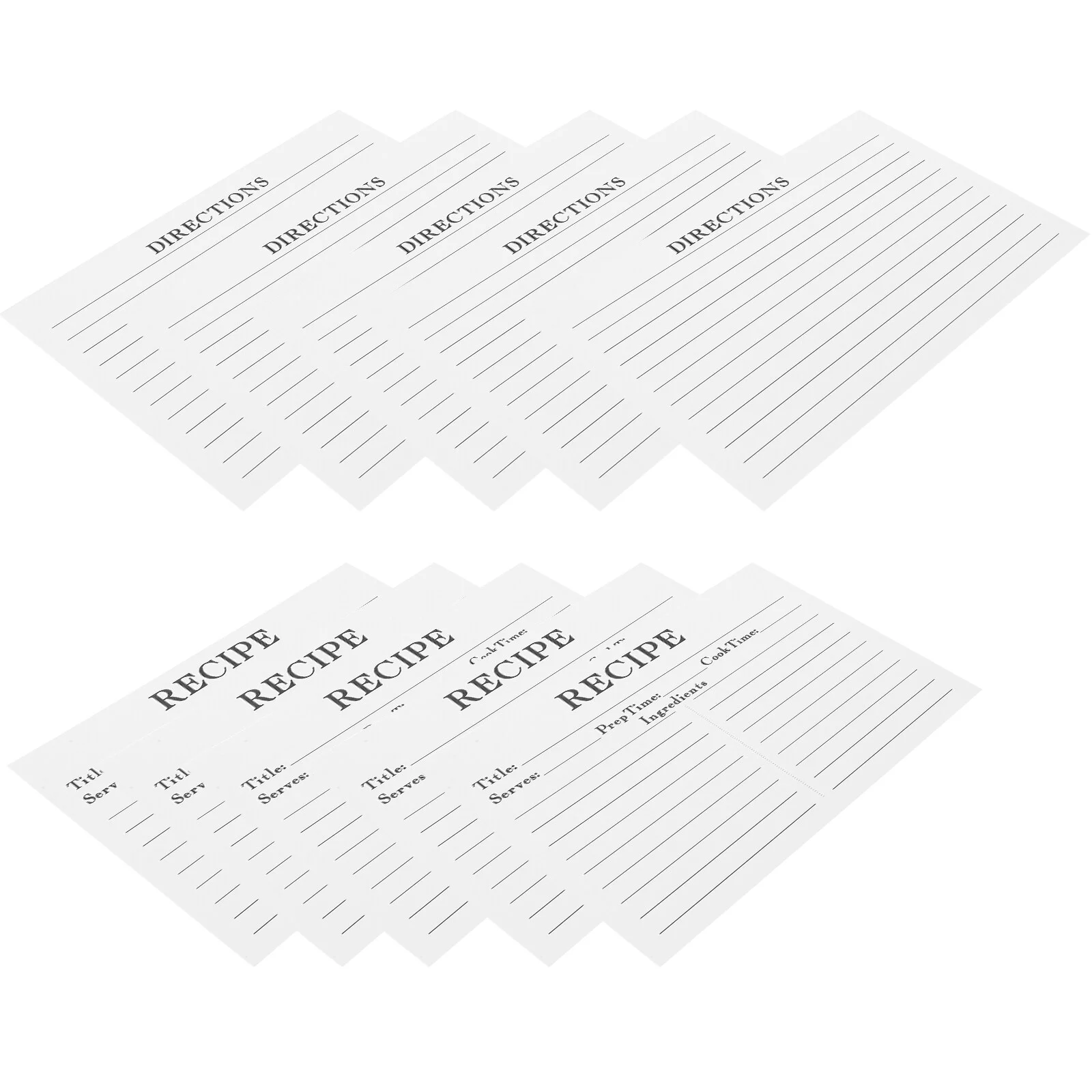 

50pcs Convenient Recipe Cards Compact Recipe Papers Daily Use Recipe Sheets Kitchen Supply