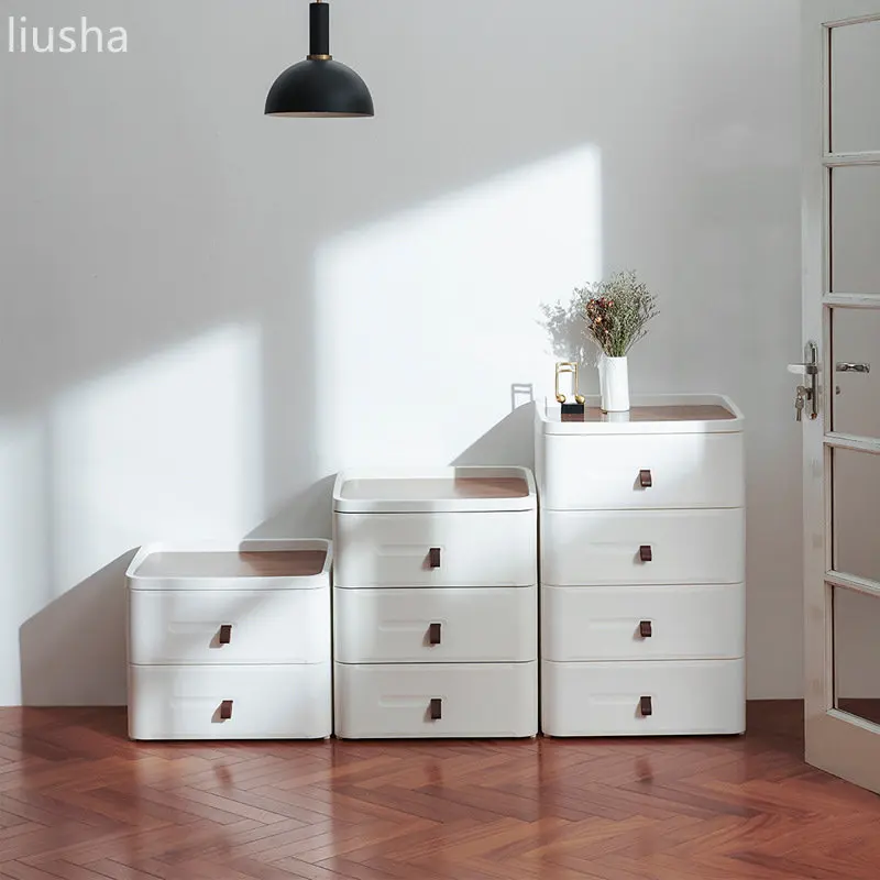 

Nordic storage cabinet drawer type living room bedside bedside table snack storage rack household plastic cabinet furniture