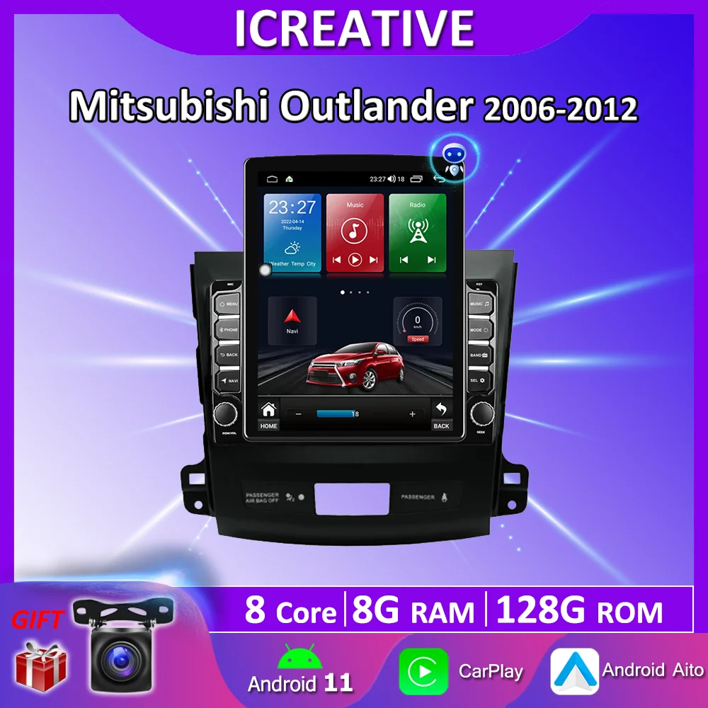 

Для Mitsubishi Outlander 2006-2012 Android радио 2 Din 9,7 "Tesla экран Автомобильный мультимедийный плеер GPS навигатор 4G WIFI Carplay