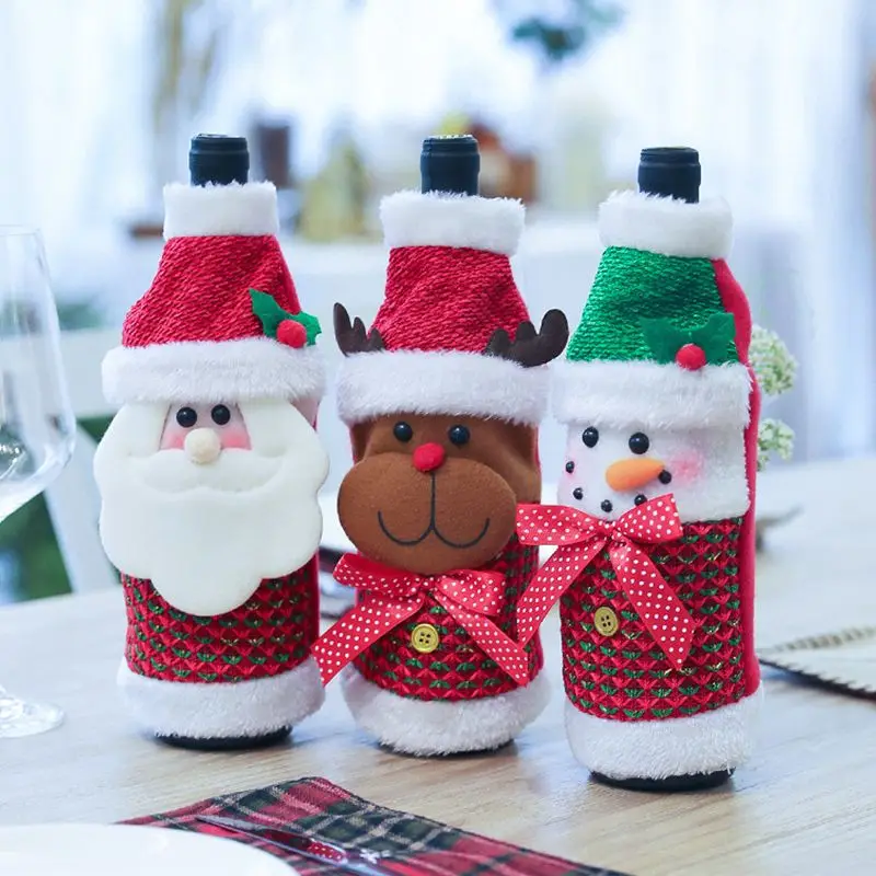 

1 шт., новогодний декоративный чехол для бутылки вина