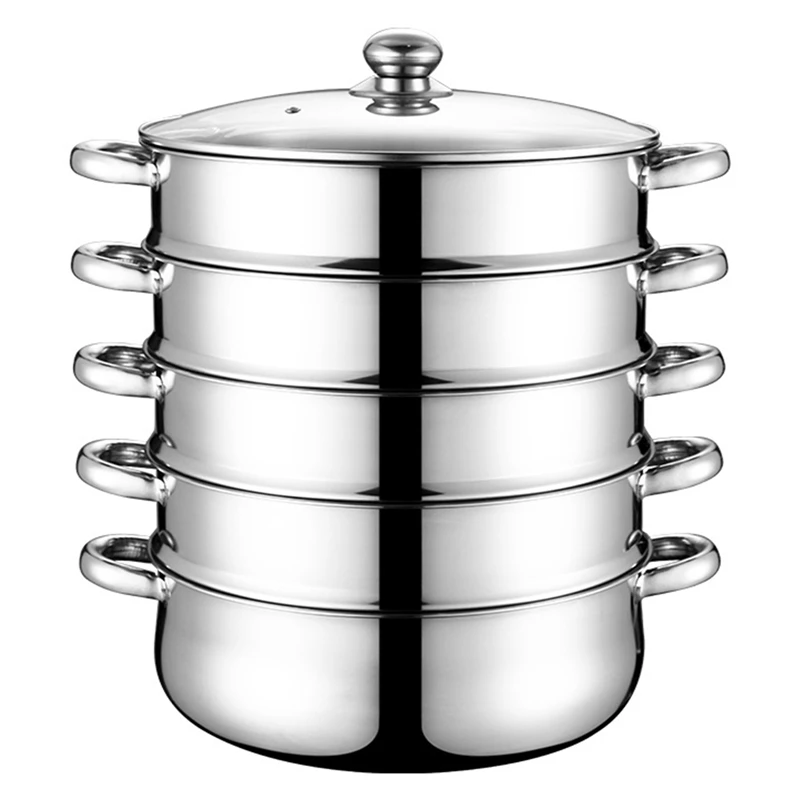 

28cm Stainless Steel Thick Steamer pot 5-layer Soup Steam Pot Universal Cooking Pots for Induction Cooker Gas Stove steam pot